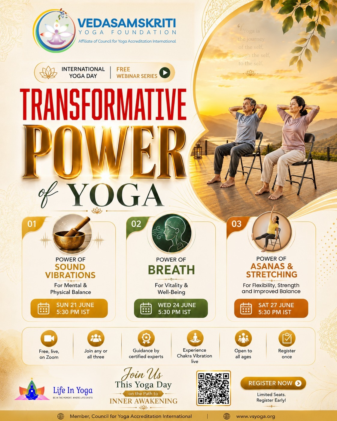 Transformative Power of Yoga — Free Webinar Series, June 21, 24 & 27, 5:30 PM IST
